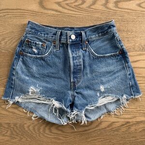 Levi's Blue Jean Shorts Distressed Cut-Off